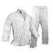 BJJ Gi Kimono Single Weave 100% cotton Preshrunk Jiu Jitsu Uniform White Gi