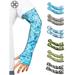 Luxtrada 2Pairs Compression Arm Sleeves UV Protection Arm Sleeves Long Cooling Ice Silk Arm Cover Sleeves with Anti-Slip Design for Outdoor Sports Golf Basketball Sleeves for Men & Women