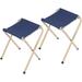 REDCAMP 2-Pack Folding Camp Stools for Adults 15-inch Tall Sturdy Heavy Duty Portable Camping Stools for Fishing Sitting Hold 300lbs Heavy People and Kids Gray Blue