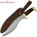 Red Deer 16 Jungle Bowie Kukri Hunting Knife Brown 11 inch Blade with Leather Sheath