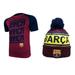 Icon Sports Men FC Barcelona Official Soccer Jersey and Beanie Combo 17 - XL