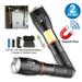 2 LED Zoomable Pro Flashlight & Retractable COB Work Lite Lantern Combo - CREE L2 LED Ultra Bight Light Magnetic Base Weather Resistant Military Tough Design & Pocket Size Torch