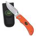Outdoor Edge GripLite - Hunting Outdoor EDC Folding Pocket Knife with AUS-8 Stainless Blade and Rubberized Nonslip TPR Handle - Includes Black Nylon Belt Sheath (Orange)