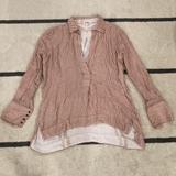 Free People Tops | Free People Long Sleeve Striped Oversized Tunic | Color: Cream | Size: Xs