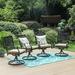 Lark Manor™ Mcgahan Swivel Patio Dining Armchair w/ Cushion Sling, Steel in Black | 35 H x 22 W x 22 D in | Wayfair