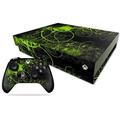 MightySkins MIXBONXCMB-Green Distortion Skin Decal Wrap for Microsoft Xbox One X Combo Sticker - Green Distortion