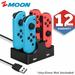 Nintendo Switch Multiple Joy-Con Charger 4 in 1 Fast Charging Station for Nintendo Switch Joy-Con Controllers with Individual LED Indicator and 2 USB charge Ports for Nintendo Switch JC controller