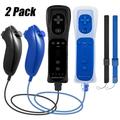 LUXMO 2in1 Built in Motion Plus Remote Controller Nunchuck Set Fo Wii&Wii U Console Video Games