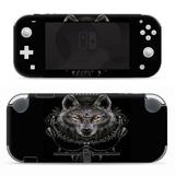 Nintendo Switch Lite Skins Decals Vinyl Wrap - decal stickers skins cover -Wolf dreamcatcher back white
