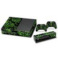 Vinyl Decal Protective Skin Cover Sticker for Xbox One Console and 2 Controllers - Weeds Black