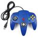 Classic N64 Controller Gaming USB controller Compatible with N64 Video Game Console Replacement for N64 Emulator on PC N64 USB Wired Controller for PC Mac Windows Lunix Raspberry Pi 3 Genesis Blue