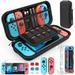 HEYSTOP Switch Case Compatible with Nintendo Switch 12 in 1 Accessories kit with Carrying Case Dockable Protective Case HD Screen Protector and 6pcs Thumb Grips Caps