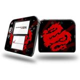 Oriental Dragon Red on Black - Decal Style Vinyl Skin fits Nintendo 2DS - 2DS NOT INCLUDED