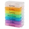 Travel Detachable Medication Reminder Daily Am PM Weekly Pill Box Case - Multi-Color