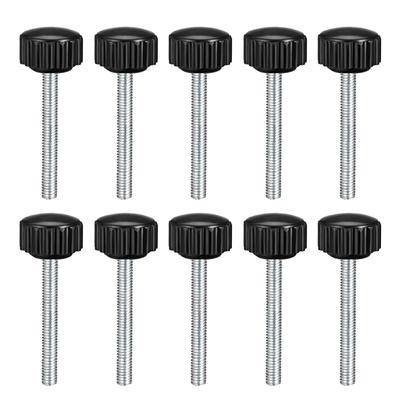 M4x35mm Male Thread Knurled Clamping Knobs Grip Thumb Screw on 10Pcs - Black,Silver Tone