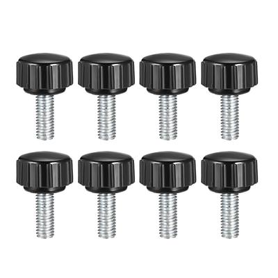 M5x15mm Male Thread Knurled Clamping Knobs Grip Thumb Screw on 8Pcs - Black,Silver Tone