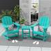 Polytrends Laguna 3-Piece Poly Adirondack Rocking Chairs and Side Table Set