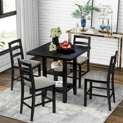 Square Dining Table, Contemporary Counter Height Dining Chairs