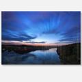 Designart Blue Night Sky with River Metal Wall Art