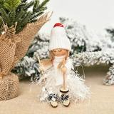 Christmas Wooden Tassels Skiing Angel Doll Pendants Cute Xmas Tree Hanging Decor for Home New Year Birthday Christmas Present for Children