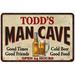 TODD S Man Cave Sign 16 x 24 Matte Finish Metal 116240011091