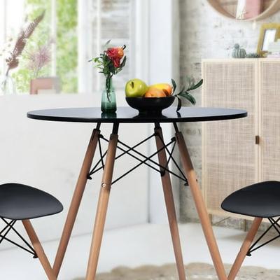 Tophomer Dining Table Small Round Dining Room Table For 2 To 4 People With Adjustable Foot Pads Black From Tophomer Accuweather Shop