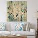 DESIGN ART Designart Abstract Pink Flowers Farmhouse Waterpainting Farmhouse Print on Natural Pine Wood - Blue 30 in. wide x 30 in. high