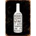 7 x 10 METAL SIGN - Rescued Some Wine Trapped In A Bottle (Dark Background) - Vintage Rusty Look