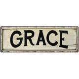 GRACE Farmhouse Style Wood Look Sign Gift 6x18 Metal Decor 206180028184