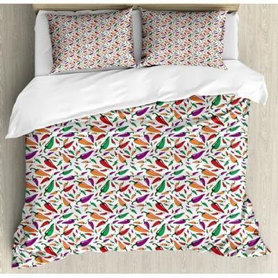 Peppers Duvet Cover Set Queen Size Hot, Mexican Style Duvet Covers