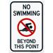 No Swimming Beyond This Point Sign Pool Sign