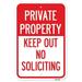 SignMission A-1218-24847 12 x 18 in. Aluminum Sign - Private Property Keep Out No Soliciting
