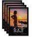 6x9 Black Picture Frame for Puzzles Posters Photos or Artwork Set of 4