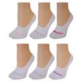 Reebok Women's 6 Pack No Show Liner Socks with Non-Slip Grip (Shoe Size: 4-10, Solid White)