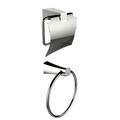 Chrome Plated Towel Ring With Toilet Paper Holder Accessory Set - American Imaginations AI-13324