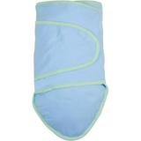 Miracle Blanket Baby Sleep Wearable Swaddle Wrap for Newborn Infant Boy or Girl 0-3 Months - Solid Blue with Green Trim