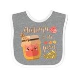 Inktastic Autumn Is My Jam with Cute Jar and Fall Leaves Boys or Girls Baby Bib
