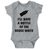 Bottle of House White Funny Babies Romper Boys or Girls Infant Baby Brisco Brands 6M