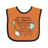 Inktastic My First New Years Resolutions with Baby Clip Art and Stars Boys Baby Bib