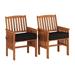 CorLiving Miramar Natural Hardwood Outdoor Armchair Set 2pc Brown