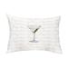 Simply Daisy 14 x 20 Martini Glass Text Fade Coral Abstract Decorative Outdoor Pillow Coral