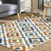 nuLOOM Indoor/Outdoor Transitional Labyrinth Area Rug 6 7 x 9 Blue