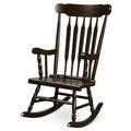Gymax Wooden Rocking Chair Single Rocker Indoor Garden Patio Yard Coffee