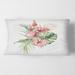 Designart 'Tropical Bouquet With Anthurium Lupine & Leaves I' Traditional Printed Throw Pillow