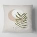 Designart 'Abstract Geometrical Moon With Leaf II' Modern Printed Throw Pillow