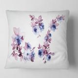 Designart 'Purple Wildflowers I' Traditional Printed Throw Pillow