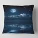 Designart 'Full Moon in Cloudy Night Sky I' Nautical & Coastal Printed Throw Pillow