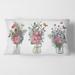 Designart 'Bouquets Of Wildflowers In Transparent Vases II' Farmhouse Printed Throw Pillow