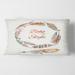 Designart 'Ethnic Beige Boho Feather' Bohemian & Eclectic Printed Throw Pillow