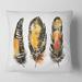 Designart 'Ethnic Boho Orange Feathers' Bohemian & Eclectic Printed Throw Pillow